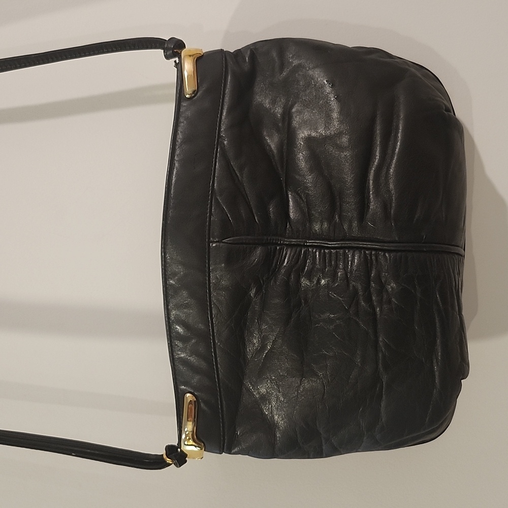 Gabrielle YKK Black Leather Crossbody Bag